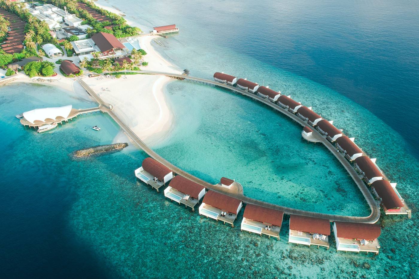 Overwater villas in the Maldives